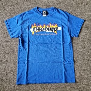 Blue thrasher magazine t shirt